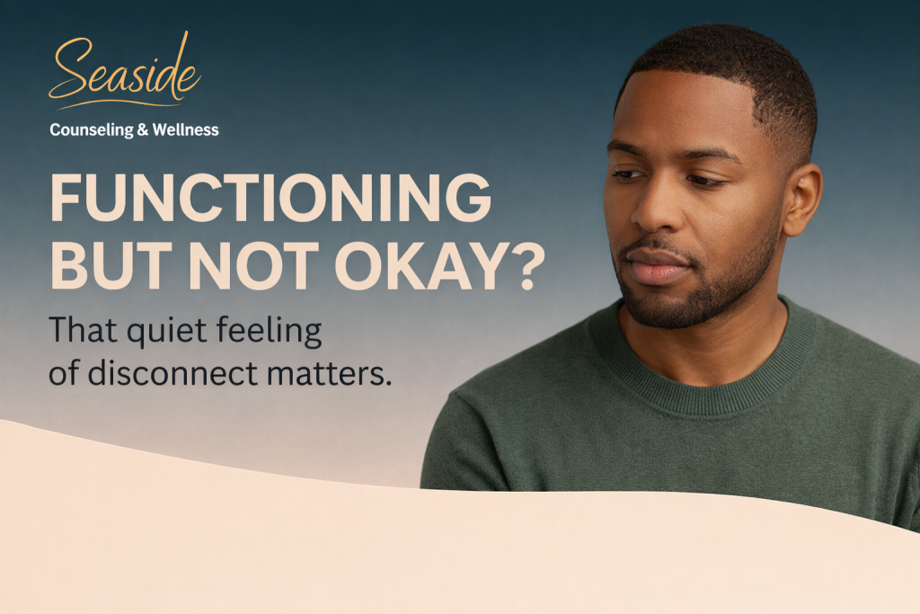 High-functioning anxiety and emotional disconnect concept for therapy and counseling in Mount Pleasant SC